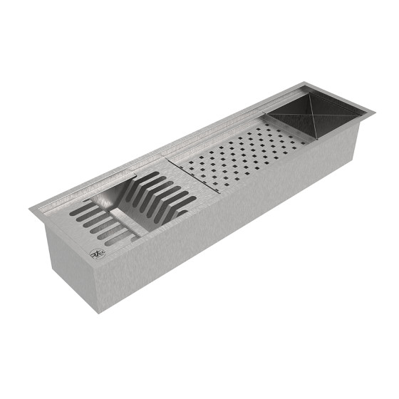 Escorredor Gourmet De Sobrepor Quadrado 800 Em Aço Inox Escorredor Gourmet De Sobrepor Quadrado 800 Em Aço Inox