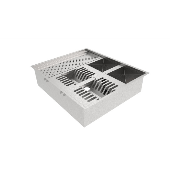 Escorredor Gourmet De Embutir Quadrado 580 Em Aço Inox Escorredor Gourmet De Embutir Quadrado 580 Em Aço Inox