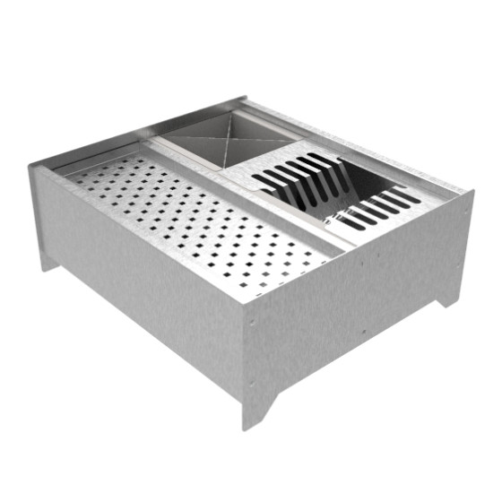 Escorredor Gourmet De Sobrepor Quadrado 400 Em Aço Inox Escorredor Gourmet De Sobrepor Quadrado 400 Em Aço Inox