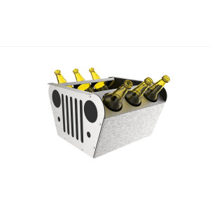 Cooler Balde De Gelo Para Cerveja Bloco Motor V6 Em Aço Inox