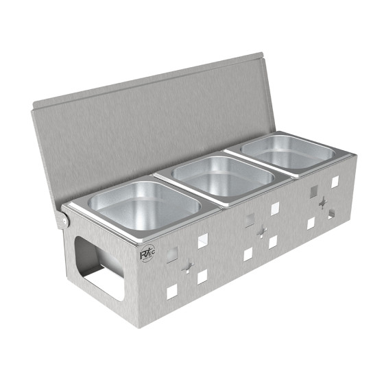 Condimentadora Inox Pizzaria Buffet 3 Cubas Pizzaiolo Condimentadora Inox Pizzaria Buffet 3 Cubas Pizzaiolo
